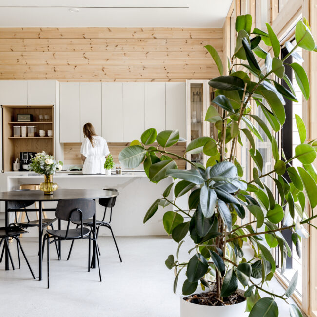 Kitchen log home Finland Honkarakenne photography interiors